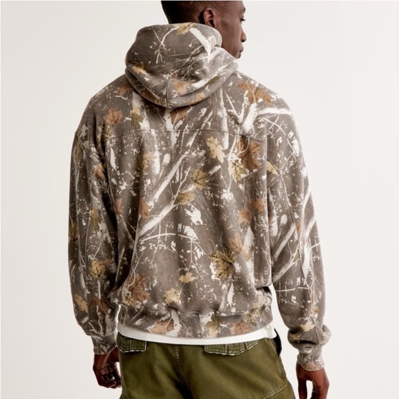 Abercrombie Essential Popover Hoodie gray camo - Picture 3 of 3